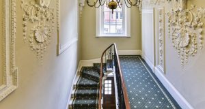 Staircase and landing at the Davies Street serviced office property in Mayfair
