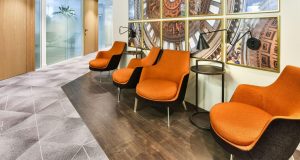 A seating area at the luxurious flexible offices on Cheapside