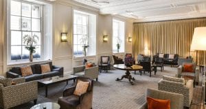 A business lounge at the luxury office space St James’s Square property