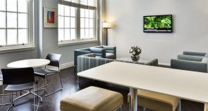 A breakout area at the luxury offices on Leadenhall Street