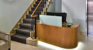 The reception area of the luxury offices on Leadenhall Street