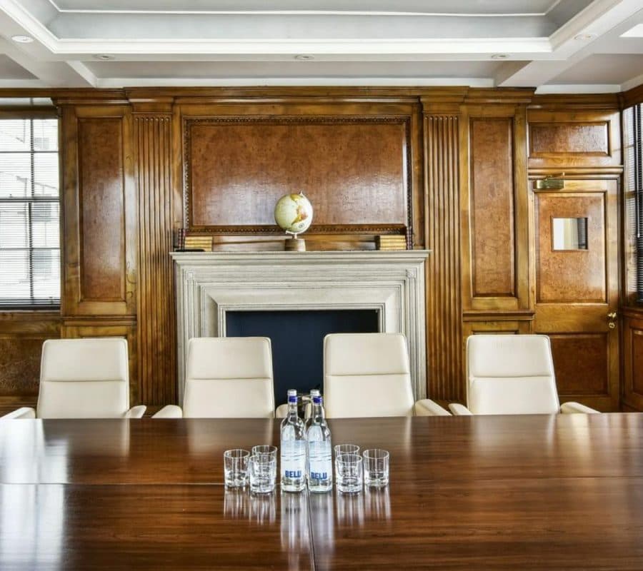 A boardroom that can hired at the luxury offices on Leadenhall Street