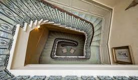 An elegant stairwell at the private members business club and managed offices in Mayfair