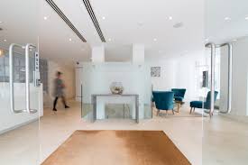 The reception area of the high-end serviced offices in Fitzrovia