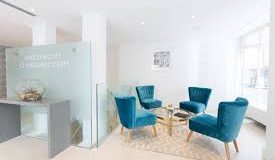 A seating area at the high-end serviced offices in Fitzrovia