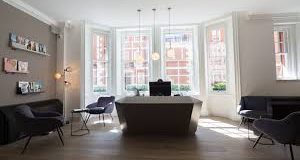 A seating area at the luxury workspace on Green Street in Mayfair