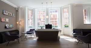 A seating area at the luxury workspace on Green Street in Mayfair