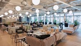 A seating area at the Victoria House offices in Holborn