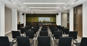 A large presentation room that be hired at the office space on Gresham Street