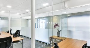 Partitioned private offices at the office space on Lothbury
