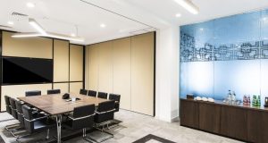 A meeting room that can be hired at the luxury office space on King Street in the City of London