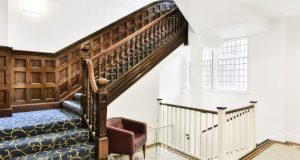 Oak panelling at the luxury private offices on Sloane Street