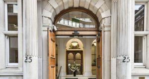 The entrance to the office space for rent in the Southampton Buildings in Holborn