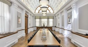 A large meeting room that can be hired by the hour at the office space for rent in the Southampton Buildings in Holborn