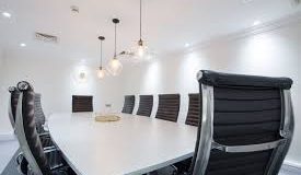 One of the meeting rooms that are available to hire at the boutique office space in Mayfair