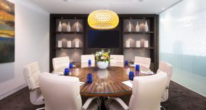 A meeting room that can hired at the landmark office space in Mayfair