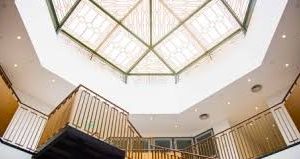 The large ornate skylight at the Office Space in Mayfair on Brick Street