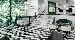 The eye-catching lobby at the Office Space in Mayfair on Brick Street