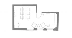 A plan showing the layout of the collaborative workspace in Mayfair
