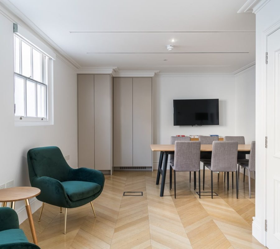 Storage space within the collaborative workspace in Mayfair