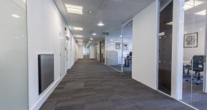 A corridor leading to the private offices to rent in Mayfair on Berkeley Square