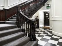 The sweeping staircase at the office space in Mayfair on Bruton Street