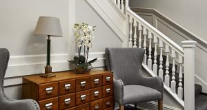 A seating area at the office space in Mayfair on Bruton Street