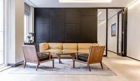 An informal seating area at the Birchin Court office space in Bank