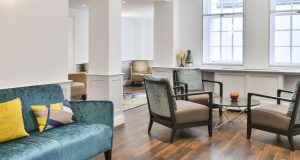 A lounge area at the first class office space in Belgravia