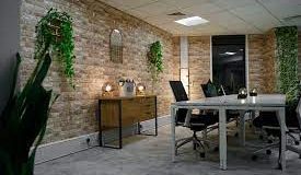 A shot showing the biophilia at the office space near Finsbury Circus
