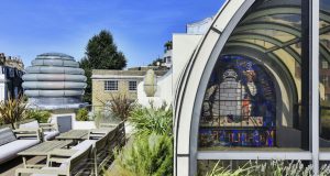 A view of the roof terrace at Michelin House