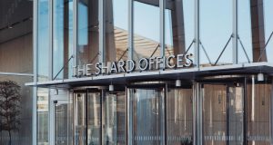 The entrance to the office space in The Shard for tenants and guests