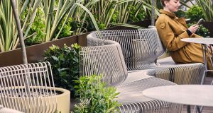 The outdoor terrace at Douglas House