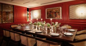 A private dining area at 64 Knightsbridge