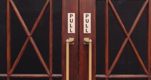The front door of 81 Rivington Street in Shoreditch