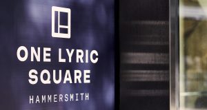 The signage for the One Lyric Square office building in Hammersmith