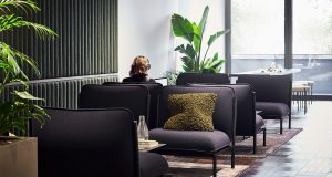 A coworking lounge at One Lyric Square in Hammersmith