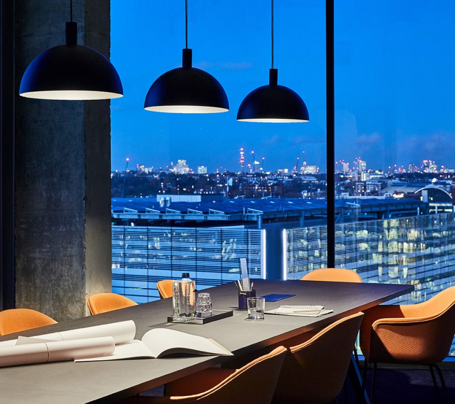 The penthouse bar at above the premium office space in Hammersmith
