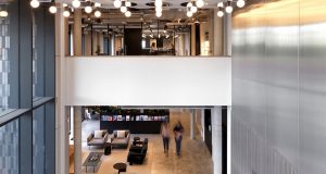 A view of the large atrium at Tintagel House in Vauxhall