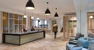 The reception area at 91 Wimpole Street office property