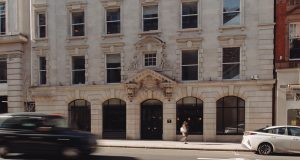 The front elevation of the luxury office building at 91 Wimpole Street in Marylebone