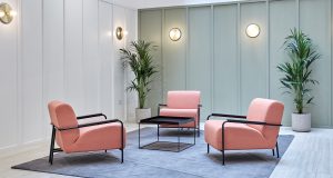 A break out space at the luxury offices for rent at 91 Wimpole Street
