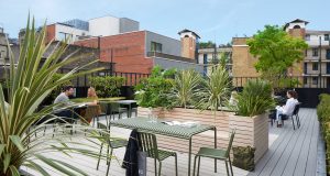 The roof terrace at the luxury offices in Covent Garden