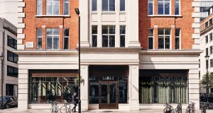 The front elevation of Brock House in Soho London