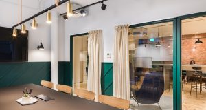 One of the connected meeting rooms for hire at 24 Greville Street