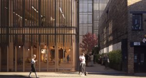 External shot of The Black and White office building in Shoreditch