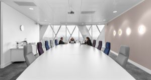 A collaboration space for hire at The Gherkin on St Mary Axe