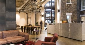 The coffee and juice bar area at the inspiring office space in Kings Cross