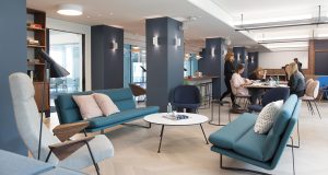A break out space at 20 Eastbourne Terrace offices in Paddington