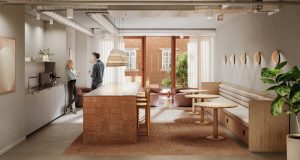 A refreshments area at Chancery House in Holborn in London's Midtown